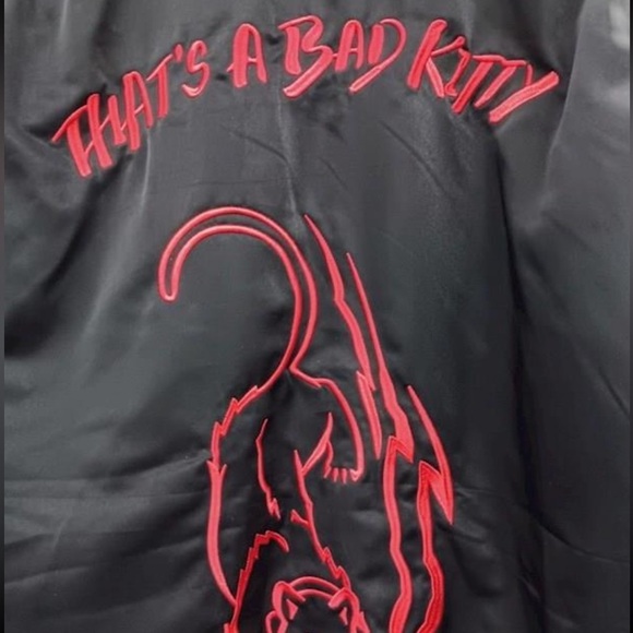 Monstercat Racing Bad Kitty Bomber Jacket Writing on back Mens small - Picture 10 of 11